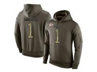 Men Nike NFL Kansas City Chiefs #1 Leon Sandcastle Olive Salute To Service KO Performance Hoodie