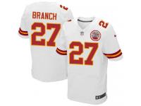 Men Nike NFL Kansas City Chiefs #27 Tyvon Branch Authentic Elite Road White Jersey
