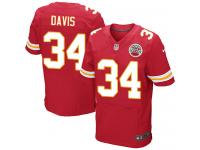 Men Nike NFL Kansas City Chiefs #34 Knile Davis Authentic Elite Home Red Jersey