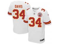 Men Nike NFL Kansas City Chiefs #34 Knile Davis Authentic Elite Road White Jersey