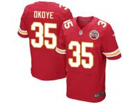 Men Nike NFL Kansas City Chiefs #35 Christian Okoye Authentic Elite Home Red Jersey