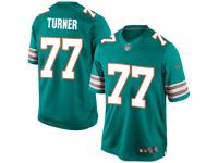 Men Nike NFL Miami Dolphins #77 Billy Turner Aqua Green Limited Jersey