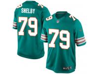 Men Nike NFL Miami Dolphins #79 Derrick Shelby Aqua Green Limited Jersey