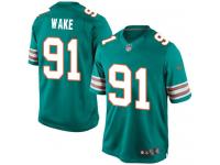 Men Nike NFL Miami Dolphins #91 Cameron Wake Aqua Green Limited Jersey