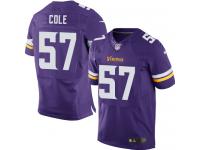 Men Nike NFL Minnesota Vikings #57 Audie Cole Authentic Elite Home Purple Jersey