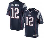 Men Nike NFL New England Patriots #12 Tom Brady Home Navy Blue Limited Jersey