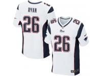 Men Nike NFL New England Patriots #26 Logan Ryan Authentic Elite Road White Jersey