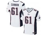Men Nike NFL New England Patriots #61 Marcus Cannon Authentic Elite Road White Jersey