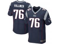 Men Nike NFL New England Patriots #76 Sebastian Vollmer Authentic Elite Home Navy Blue Jersey