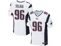 Men Nike NFL New England Patriots #96 Sealver Siliga Authentic Elite Road White Jersey