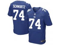 Men Nike NFL New York Giants #74 Geoff Schwartz Authentic Elite Home Royal Blue Jersey