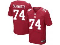 Men Nike NFL New York Giants #74 Geoff Schwartz Authentic Elite Red Jersey