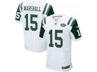Men Nike NFL New York Jets #15 Brandon Marshall Authentic Elite Road White Jersey