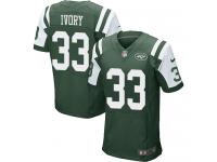 Men Nike NFL New York Jets #33 Chris Ivory Authentic Elite Home Green Jersey