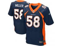 Men Nike NFL Nike Denver Broncos Von Miller Authentic Elite Navy Blue Jersey