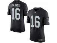 Men Nike NFL Oakland Raiders #16 George Blanda Authentic Elite Home Black Jersey