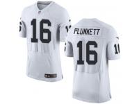 Men Nike NFL Oakland Raiders #16 Jim Plunkett Authentic Elite Road White Jersey