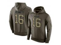 Men Nike NFL Oakland Raiders #16 Jim Plunkett Olive Salute To Service KO Performance Hoodie