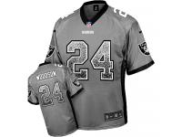 Men Nike NFL Oakland Raiders #24 Charles Woodson Grey Drift Fashion Limited Jersey