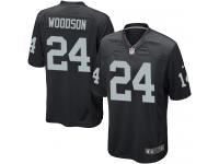 Men Nike NFL Oakland Raiders #24 Charles Woodson Home Black Game Jersey