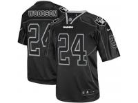 Men Nike NFL Oakland Raiders #24 Charles Woodson Lights Out Black Limited Jersey