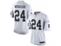 Men Nike NFL Oakland Raiders #24 Charles Woodson Road White Limited Jersey