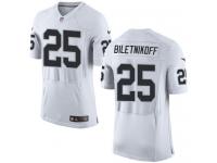 Men Nike NFL Oakland Raiders #25 Fred Biletnikoff Authentic Elite Road White Jersey
