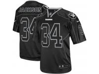 Men Nike NFL Oakland Raiders #34 Bo Jackson Authentic Elite Lights Out Black Jersey