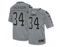 Men Nike NFL Oakland Raiders #34 Bo Jackson Authentic Elite Lights Out Grey Jersey