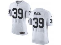 Men Nike NFL Oakland Raiders #39 Keith McGill Authentic Elite Road White Jersey