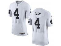 Men Nike NFL Oakland Raiders #4 Derek Carr Authentic Elite Road White Jersey