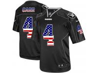 Men Nike NFL Oakland Raiders #4 Derek Carr Black USA Flag Fashion Limited Jersey