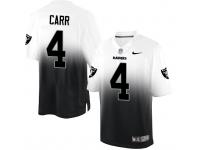Men Nike NFL Oakland Raiders #4 Derek Carr WhiteBlack Fadeaway Limited Jersey