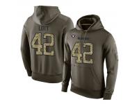 Men Nike NFL Oakland Raiders #42 Ronnie Lott Olive Salute To Service KO Performance Hoodie