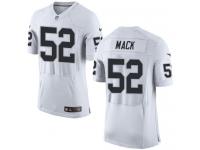 Men Nike NFL Oakland Raiders #52 Khalil Mack Authentic Elite Road White Jersey