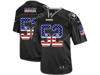 Men Nike NFL Oakland Raiders #52 Khalil Mack Black USA Flag Fashion Limited Jersey