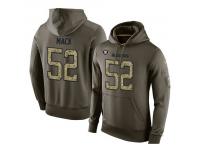 Men Nike NFL Oakland Raiders #52 Khalil Mack Olive Salute To Service KO Performance Hoodie