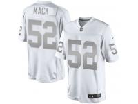 Men Nike NFL Oakland Raiders #52 Khalil Mack White Platinum Limited Jersey