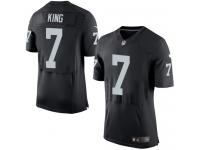 Men Nike NFL Oakland Raiders #7 Marquette King Authentic Elite Home Black Jersey