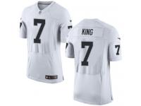 Men Nike NFL Oakland Raiders #7 Marquette King Authentic Elite Road White Jersey
