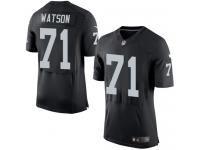 Men Nike NFL Oakland Raiders #71 Menelik Watson Authentic Elite Home Black Jersey