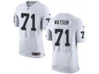 Men Nike NFL Oakland Raiders #71 Menelik Watson Authentic Elite Road White Jersey