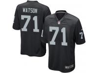 Men Nike NFL Oakland Raiders #71 Menelik Watson Home Black Game Jersey