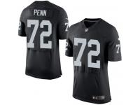 Men Nike NFL Oakland Raiders #72 Donald Penn Authentic Elite Home Black Jersey