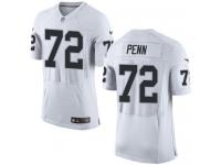 Men Nike NFL Oakland Raiders #72 Donald Penn Authentic Elite Road White Jersey