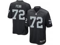 Men Nike NFL Oakland Raiders #72 Donald Penn Home Black Game Jersey
