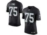 Men Nike NFL Oakland Raiders #75 Howie Long Authentic Elite Home Black Jersey