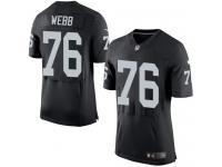 Men Nike NFL Oakland Raiders #76 J'Marcus Webb Authentic Elite JMarcus Webb Home Black Jersey