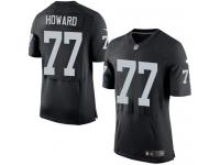 Men Nike NFL Oakland Raiders #77 Austin Howard Authentic Elite Home Black Jersey