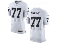 Men Nike NFL Oakland Raiders #77 Austin Howard Authentic Elite Road White Jersey